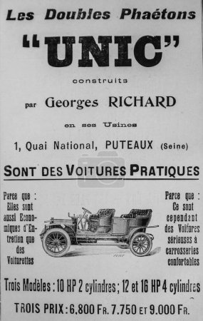 Publicito für Auto, Verzeichnis der französischen Epicerie, 1911