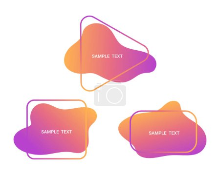 Illustration for Set of abstract templates for presentation in bright gradient colors. Vector art - Royalty Free Image