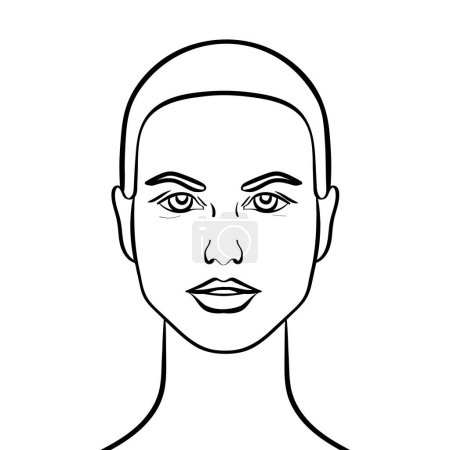 Illustration for Abstract woman sketch portrait. Simple hand drawn female face. Vector illustration - Royalty Free Image