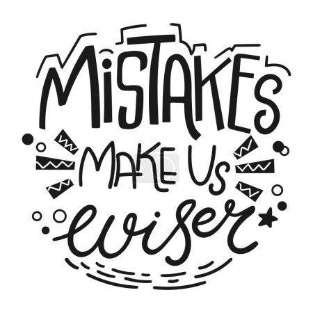 Ilustración de Los errores nos hacen más sabios. Frase motivacional dibujada a mano. Ilustración vectorial - Imagen libre de derechos