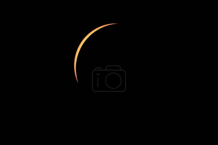 Crescent of the sun during the April 2024 total solar eclipse in Ohio USA moments before totality