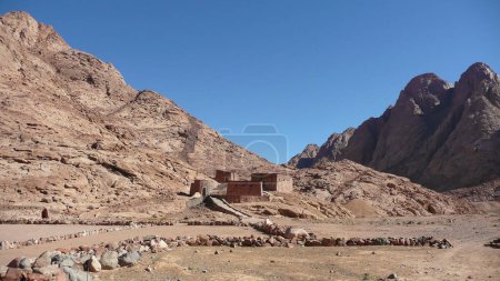 Photo for Mount Sinai, also called Mount Horeb, is a mountain located south of the Sinai Peninsula, northeast of Egypt, between Africa and Asia - Royalty Free Image