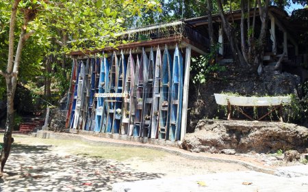 Téléchargez les photos : Canoës traditionnels, île Bunaken, île Sulawesi Célébes Indonésie - en image libre de droit