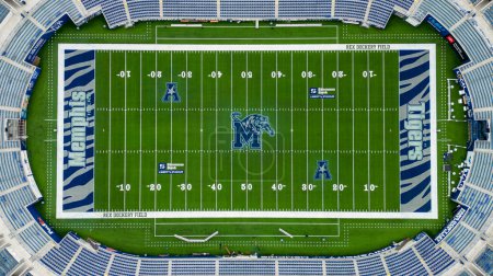Photo for Simmons Bank Liberty Stadium of Memphis - home of the Tigers Football Team - aerial view - MEMPHIS, TENNESSEE - NOVEMBER 7, 2022 - Royalty Free Image