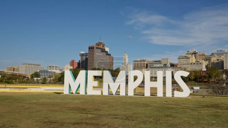 Photo for Memphis Bicentennial Sign on Mud Island - MEMPHIS, TENNESSEE - NOVEMBER 07, 2022 - Royalty Free Image