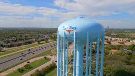 Photo for Fort Worth Water Tower from above - FORT WORTH, TEXAS - NOVEMBER 09, 2022 - Royalty Free Image