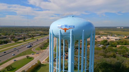 Photo for Fort Worth Water Tower from above - FORT WORTH, TEXAS - NOVEMBER 09, 2022 - Royalty Free Image