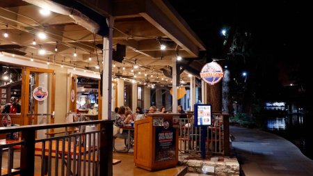Photo for Bubba Gump restaurant at Riverwalk in San Antonio - SAN ANTONIO, TEXAS - NOVEMBER 01, 2022 - Royalty Free Image