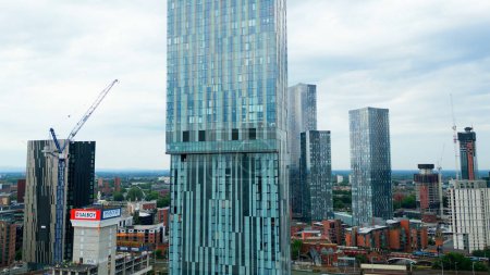 Photo for Famous Beetham Tower and Hilton Hotel in Manchester - MANCHESTER, UNITED KINGDOM - AUGUST 15, 2022 - Royalty Free Image