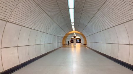 Photo for Modern Tottenham Court Road Underground Station - LONDON, UNITED KINGDOM - JUNE 9, 2022 - Royalty Free Image