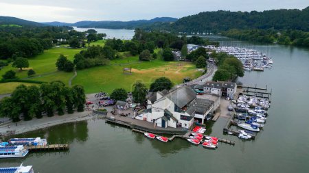 Photo for Windermere in the Lake District National Park - aerial view - WINDERMERE, UNITED KINGDOM - AUGUST 17, 2022 - Royalty Free Image