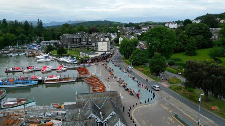Photo for Windermere in the Lake District National Park - aerial view - WINDERMERE, UNITED KINGDOM - AUGUST 17, 2022 - Royalty Free Image