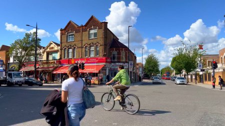 Photo for Street Corner at Southall Broadway - LONDON, UNITED KINGDOM - JUNE 9, 2022 - Royalty Free Image