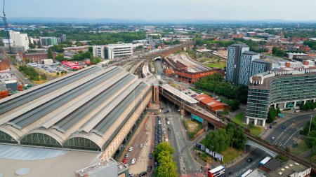 Photo for Manchester Piccadilly train station from above - MANCHESTER, UNITED KINGDOM - AUGUST 15, 2022 - Royalty Free Image