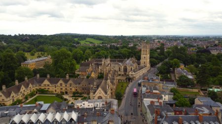 Photo for Magdalen Collge - Oxford University from above - travel photography - Royalty Free Image