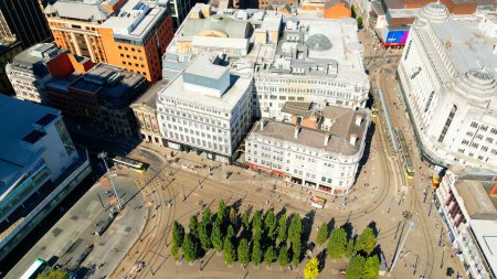 Photo for Piccadilly Gardens Manchester from above - top down view - MANCHESTER, UNITED KINGDOM - AUGUST 15, 2022 - Royalty Free Image