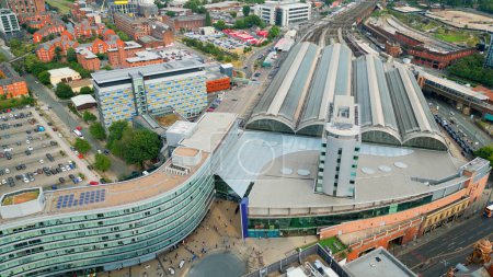Photo for Manchester Piccadilly Railway station - drone photography - Royalty Free Image