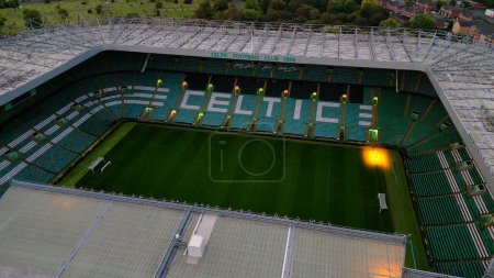 Foto de Celtic Stadium in Glasgow the home of FC Celtic Glasgow - aerial view - GLASGOW, UNITED KINGDOM - OCTOBER 04, 2022 - Imagen libre de derechos