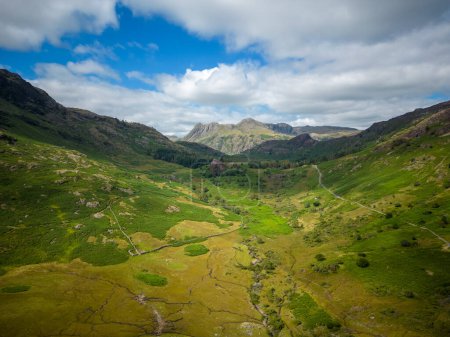 Foto de Wonderful Lake District National Park with its stunning landscape - aerial view - travel photography - Imagen libre de derechos