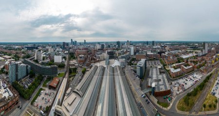 Photo for Panoramic aerial view over Manchester and Piccadilly station - travel photography - Royalty Free Image