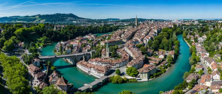 Foto de City of Bern in Switzerland from above - the capital city aerial view - travel photography - Imagen libre de derechos