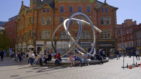 Photo for Big sculpture in the city center of Belfast - BELFAST, UNITED KINGDOM - APRIL 25, 2022 - Royalty Free Image