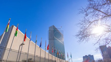 Photo for United Nations headquarter in New York - NEW YORK, UNITED STATES - FEBRUARY 14, 2023 - Royalty Free Image