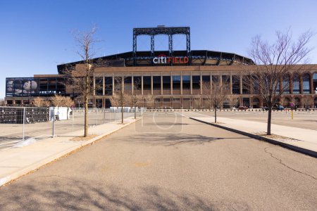Photo for Citi Field stadium in Queens - home of the New York Mets - NEW YORK, UNITED STATES - FEBRUARY 14, 2023 - Royalty Free Image