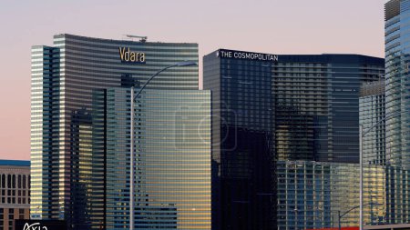 Photo for Vdara and Cosmopolitan Hotel and Casino in Las Vegas - LAS VEGAS, USA - OCTOBER 31. 2023 - Royalty Free Image