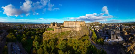 Photo for Edinburgh Castle on a sunny day - aerial view - travel photography - Royalty Free Image