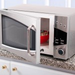 Microwave oven; photo in kitchen environment.