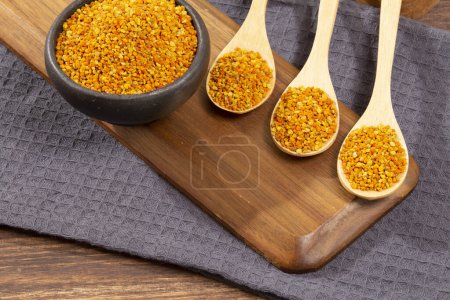 Photo for Bee Pollen Grains Natural And Healthy Food; Top View. - Royalty Free Image
