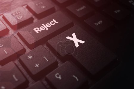 Cross mark on keyboard to cancel project or task.