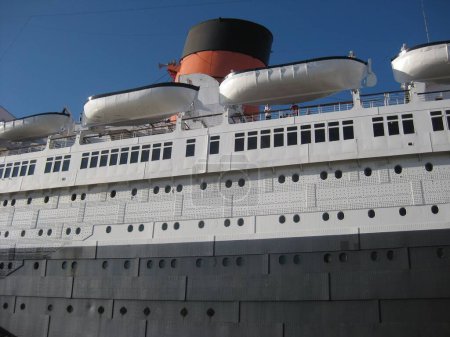 Photo for Life Boats and Smokestack on Old Cruise Ship. High quality photo - Royalty Free Image