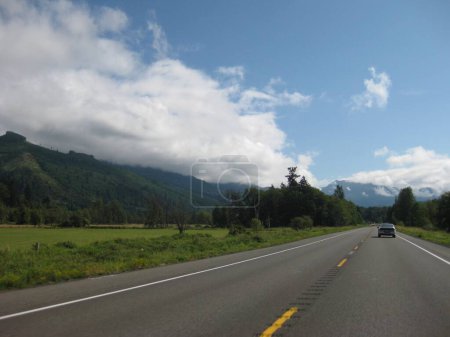 Photo for Driving Highway in Washington State, Partly Cloudy. High quality photo - Royalty Free Image