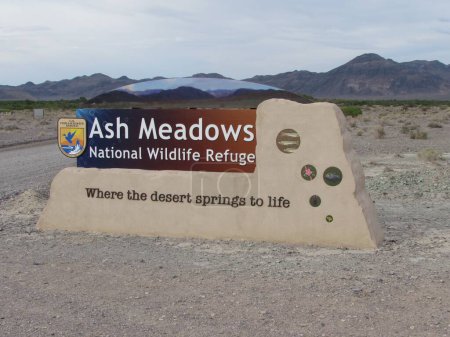 Photo for Ash Meadows National Wildlife Refuge Sign near Death Valley National Park. High quality photo - Royalty Free Image