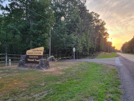 Caddo-Womble Ranger Station Sign Ouachita National Forest. High quality photo