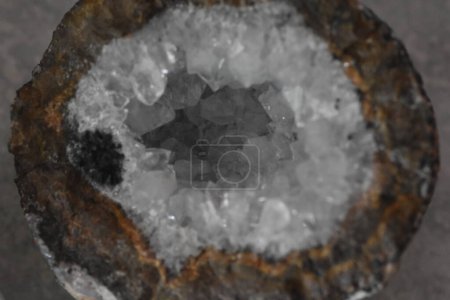Photo for Close Up of Clear Quartz Geode Rock with Inclusion. High quality photo - Royalty Free Image