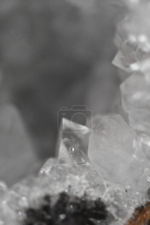 Photo for Clear Quartz Crystal in Geode with Perfect Pointed Tip. High quality photo - Royalty Free Image
