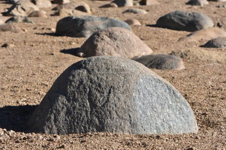 Photo for Weathered Boulders in Sand of Beach Area. Barker Meadow Reservoir, Nederland, Colorado, Boulder County High quality photo - Royalty Free Image