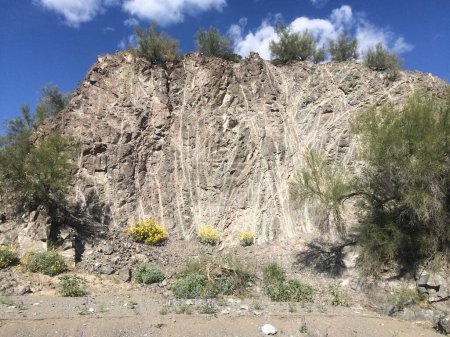 Steep Cliff with Large Quartz Veins, Arizona Geology . High quality photo