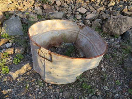 Rusty Old Bucket at Abandoned Mine Site in Arizona Desert. High quality photo