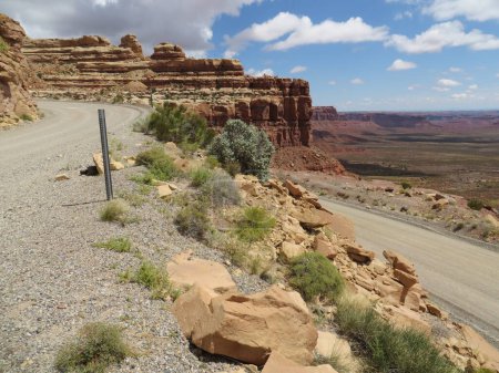 Photo for Single Lane Dirt Road Switchback, Moki Dugway in Utah, Highway 261. High quality photo - Royalty Free Image