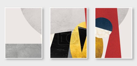 Abstract texture alignment. , oil painting, the joint geometry, watercolor illustrations and gold element, background. Modern printed suit. Wall art