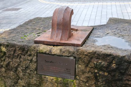 Foto de Manchester, Reino Unido - 12 31 2023: Piedra de Serafino, dedicada el 6 de diciembre de 2005, a Serafino De Felice, distrito de Ancoats - Imagen libre de derechos