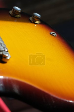 Close-up of the body of a top-of-the-range electric guitar