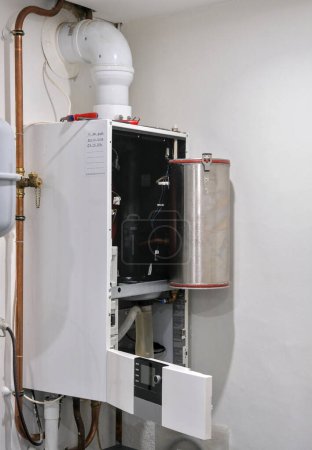 Maintenance of the heating element of a gas-fired central heating boiler.