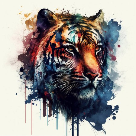 Abstract, horses, deer, tigers, fish, animals, vivid, high-definition, watercolor style, era background wall art Mouse Pad 651307408