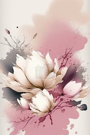 Abstract, flowers, plants, and vivid, high-definition, watercolor style, era background wall art