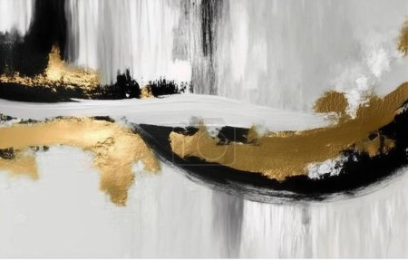 Photo for Abstract art background. Texture and bright color. Contemporary art. The canvas painting. Works of art. The spots of paint. The paint brush. Modern art, gold - Royalty Free Image